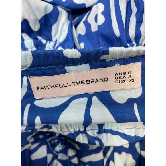 Faithfull The Brand 'Marinelli' Blue Cotton Mini Dress Size XS - Picture 4 of 5